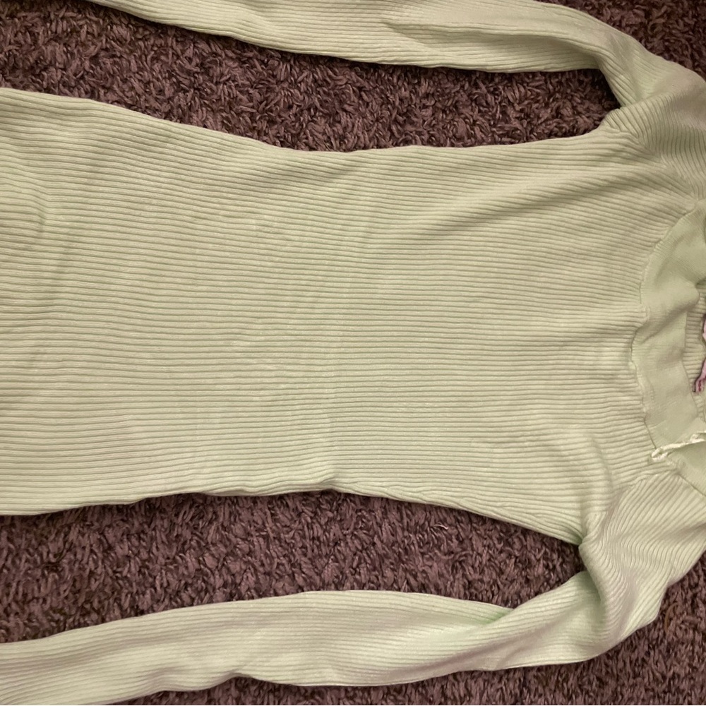 Guess Light Green Long Sleeve Top